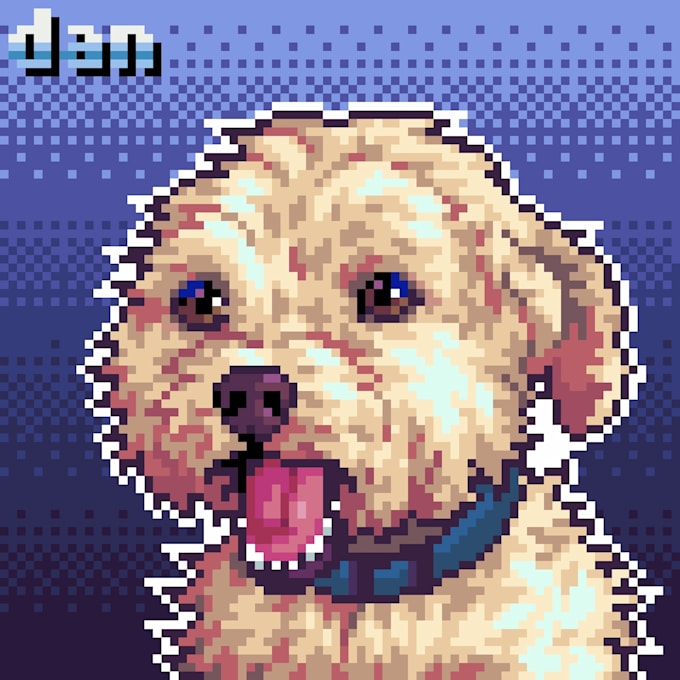 create a cute pixel art portrait of your pet