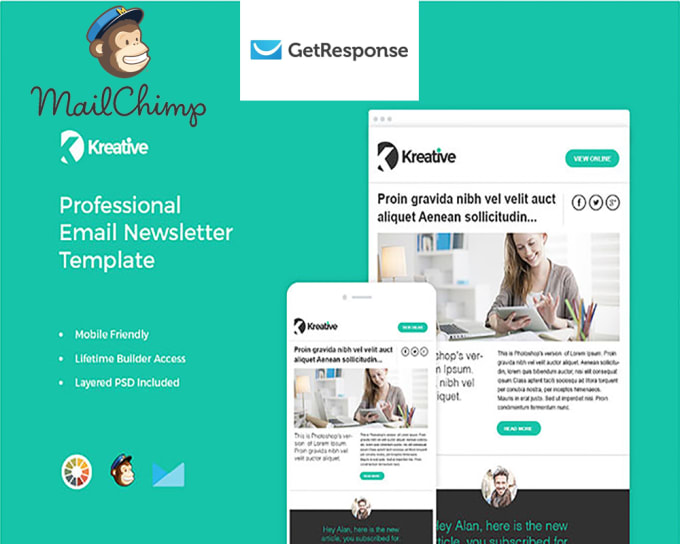 design mailchimp landing page, newsletter, template or email campaign