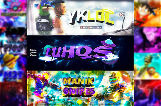 design a professional banner for youtube, twitch, twitter