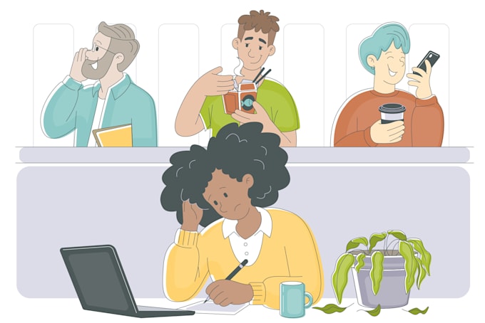 create modern flat illustrations for brand, app, or website