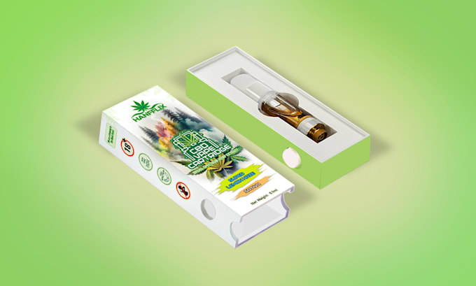 professional cbd vape cartridge hemp oil box label design
