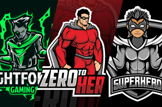 draw superhero character and mascot superhero logo