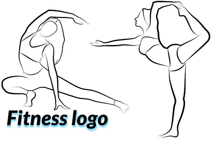 draw black and white line art vector silhouette logo outline