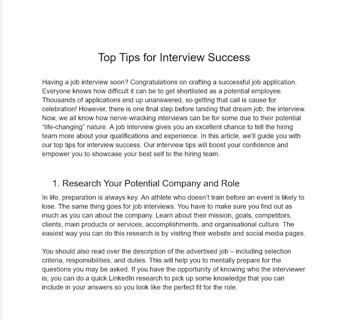write SEO articles and listicles relating to HR and careers