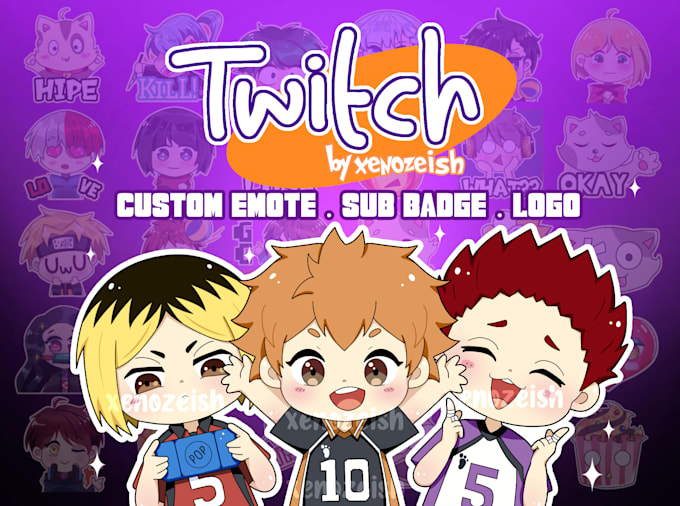 create cute custom twitch emote and sub badge