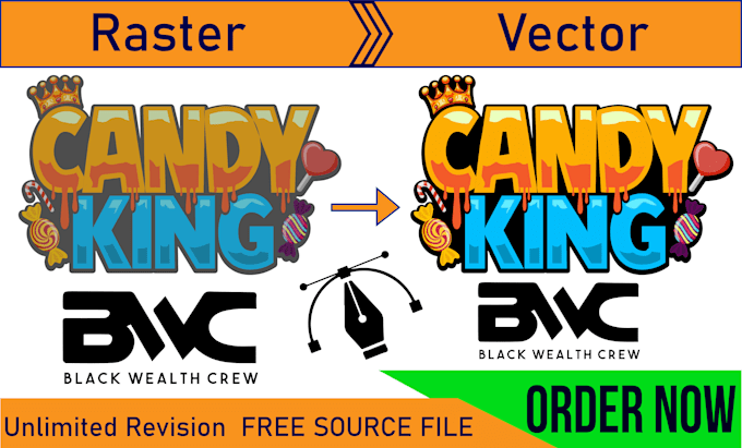 vector tracing, redraw, convert raster logo to vector art