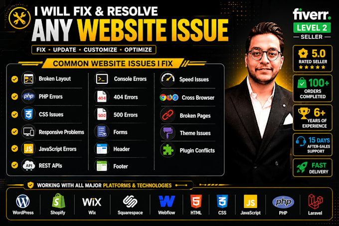 fix bugs, errors and issues on your website