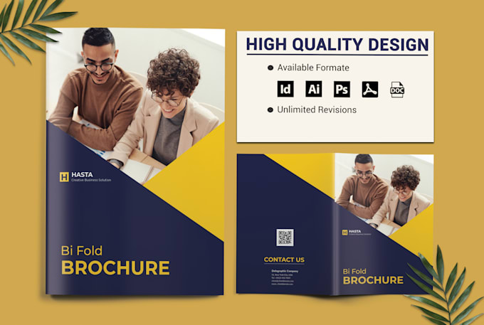 design company brochure, print item by indesign and affinity