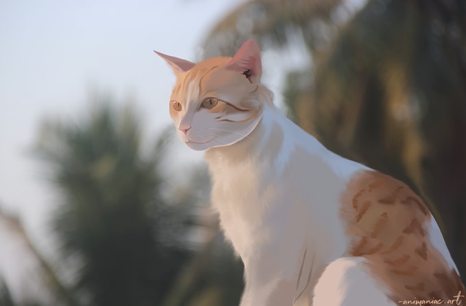 turn your pets into a doodle art,vector art ,realistic digital drawing