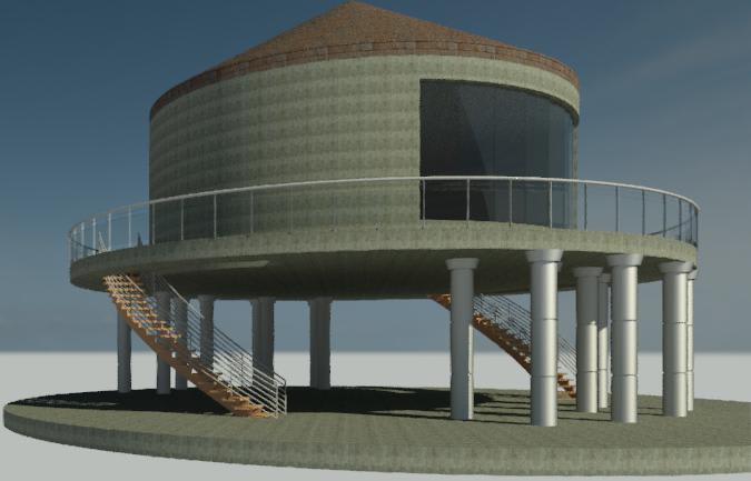 draw architecture plan, 3d model, and render by revit
