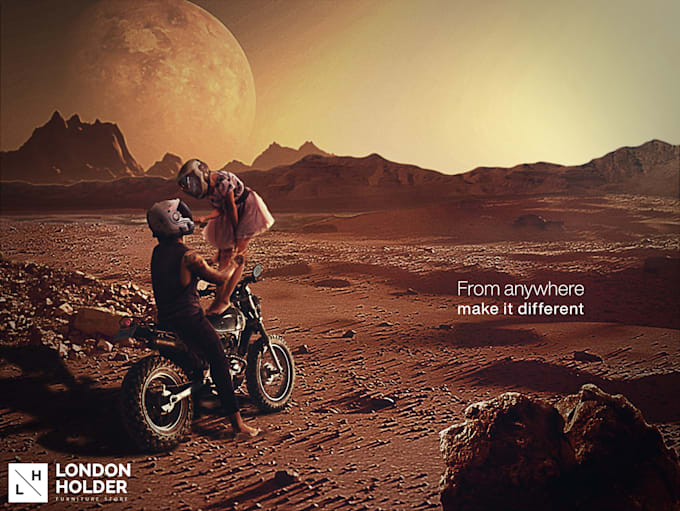 design a creative photomontage for ads and others