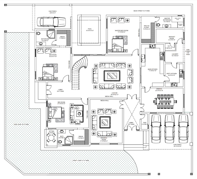 do architecture floor plan 2d plan, elevation, section, detailed