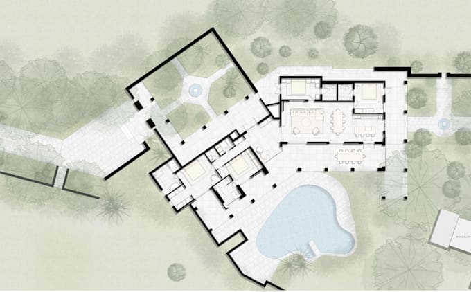 create 3d landscape design, backyard design, site plan and walkthrough