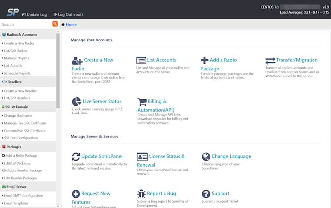 install sonicpanel on your dedicated or vps server