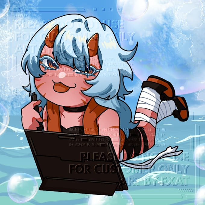 draw anime character illustration, portrait, or pfp as chibi