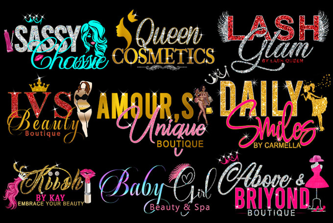 3beautiful luxury glitter feminine signature logo by Nighat_artwork ...
