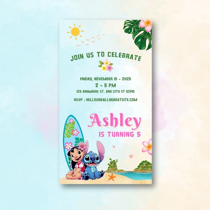 design a birthday invitation for kids