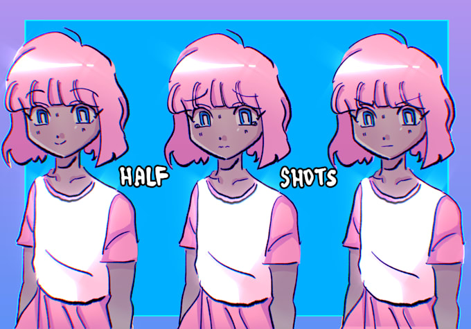 draw 5 character sprites for your visual novel or youtube channel