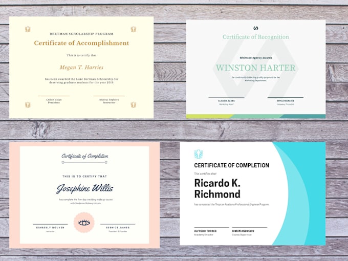 Create a professional, customize, certificate design by Msameer1 | Fiverr