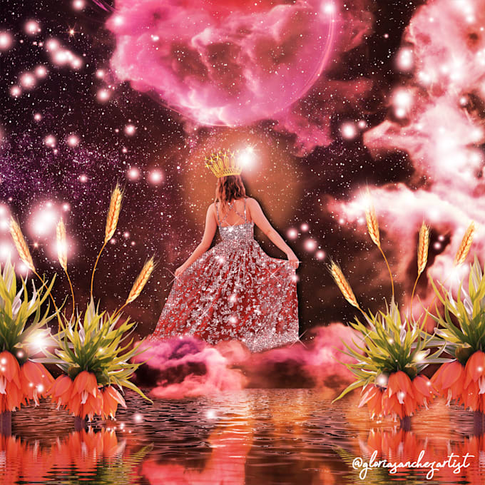 create a glitter cosmic and mystical art of you