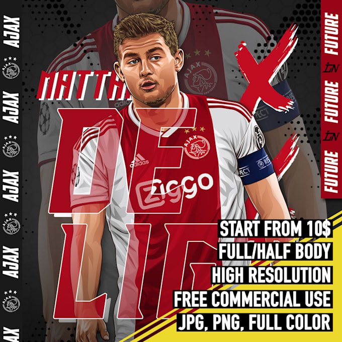 draw realistic portrait football figure into vector art