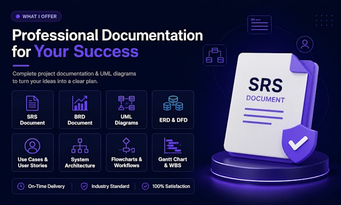 create srs, brd, uml diagrams, and software documentation