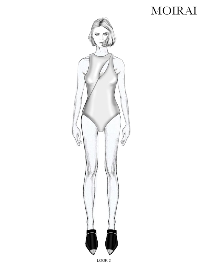 do clothing design with technical drawing  no sewing detail