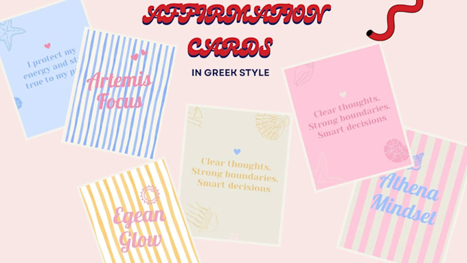 design affirmation cards in feminine minimalist style