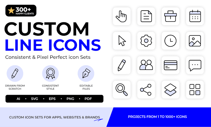 design custom vector icons for apps, games, websites