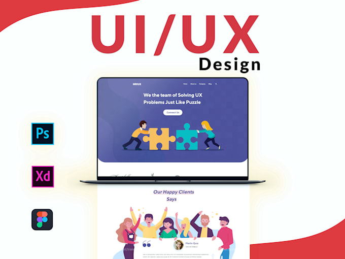 do ui ux design, adobe xd, figma web ui or mockup psd