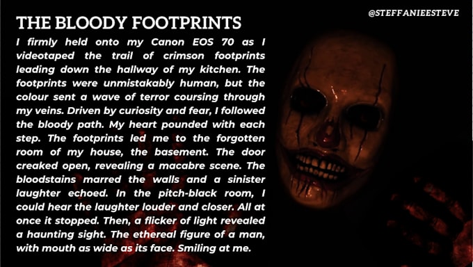 write very scary horror stories for you
