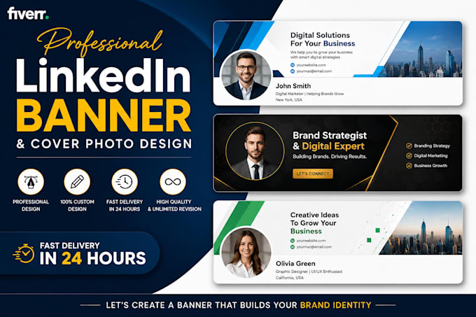 design professional linkedin banner and cover photo