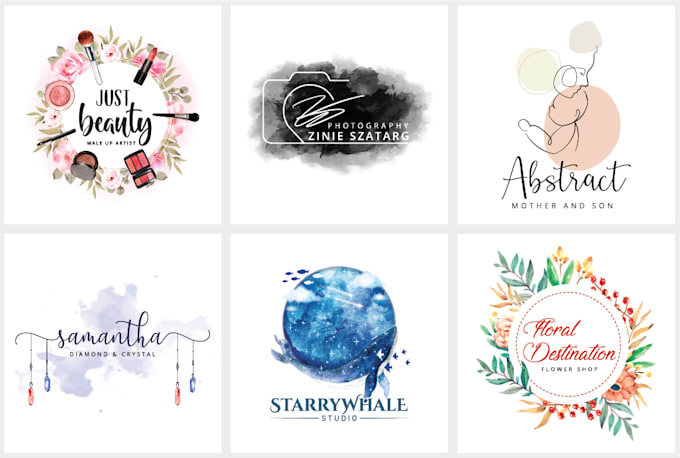 do aesthetic, creative watercolor logo within 24 hours