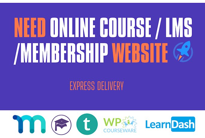 create an online course website with paid membership or lms website