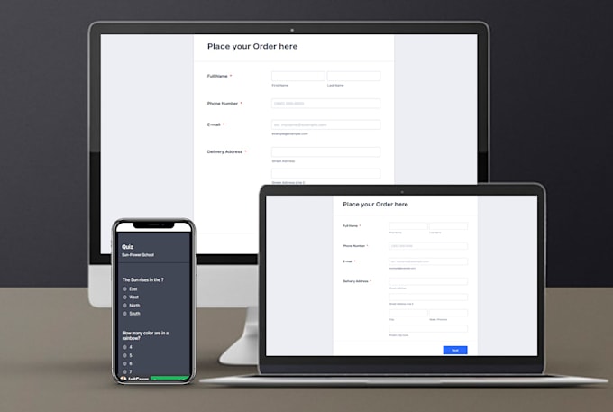 create responsive online forms,survey,quiz using google form,jotform,type form