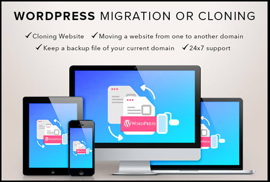 migrate, backup,  cloning wordpress website migration to new host