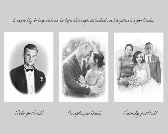 draw realistic pencil portraits, sketch from photos