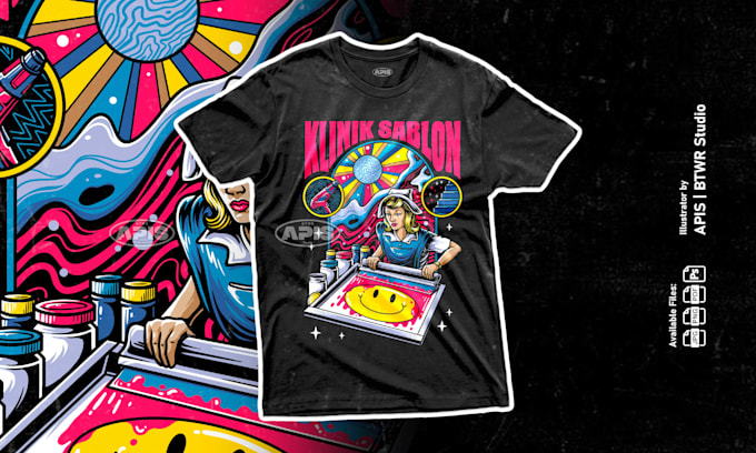design tshirt and merch illustration for clothing brands