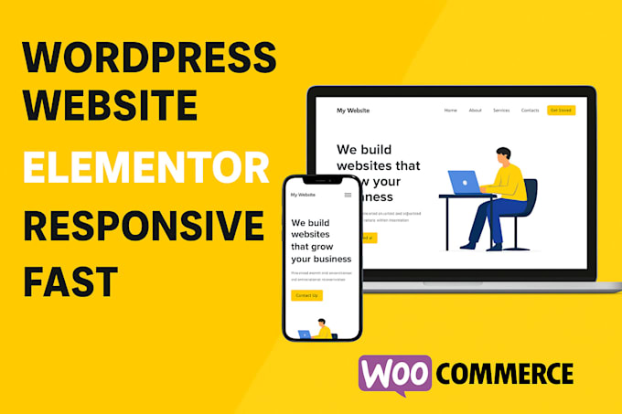 design a responsive wordpress website with elementor and woocommerce