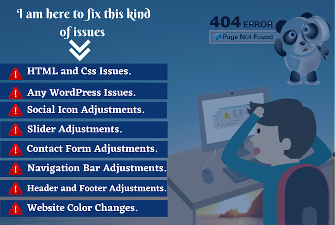 fix wordpress issues, errors, bugs or CSS error