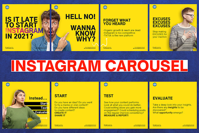design instagram carousel post in french, english or arabic
