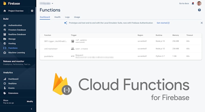 write google cloud functions using javascript python