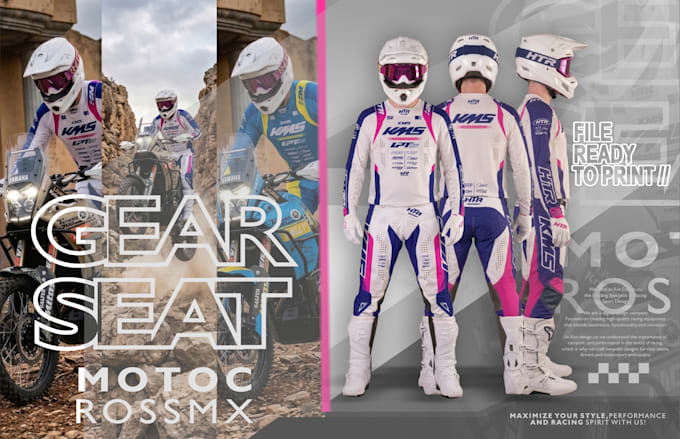 design premium custom motocross gear and racing jersey with high quality