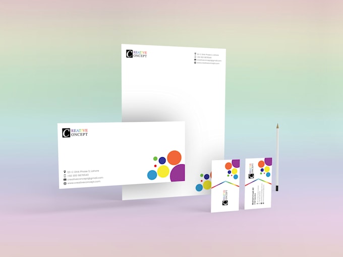 design modern minimalist business card and stationery items