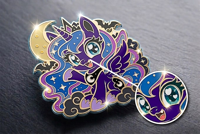 create production ready enamel pin vector design