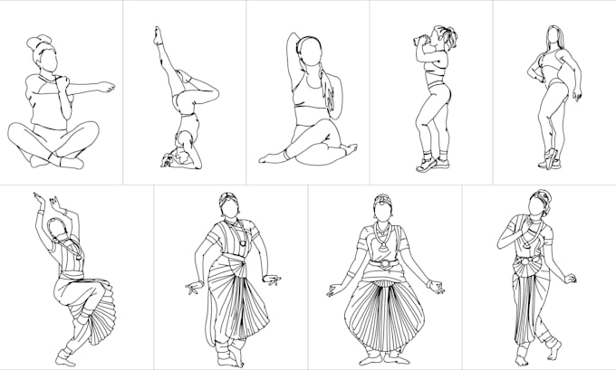 draw detailed or simple line art illustration for