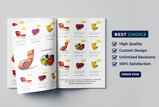 design product catalog, line sheet, sell sheet, magazine cover in 24 hr