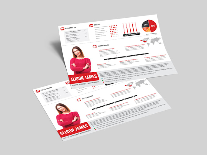 design eye catching and unique infographic resume