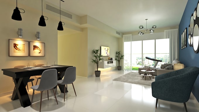 design and 3d rendering your living space interior