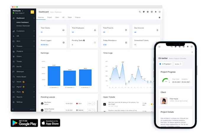 install and improve your worksuite crm webapp